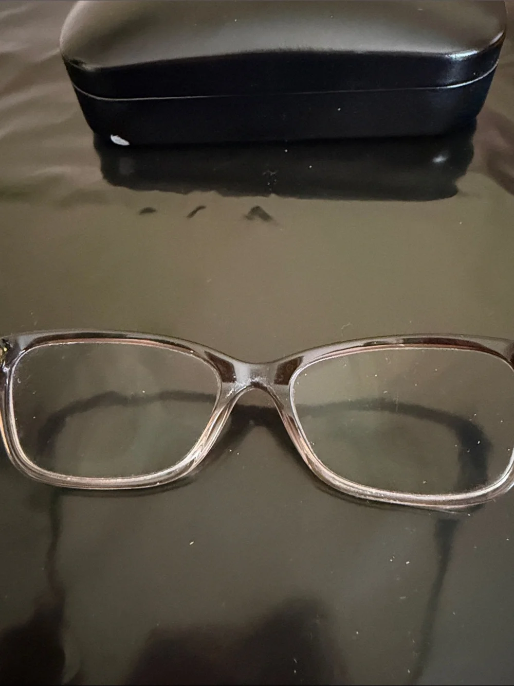 COACH Women's Brown Gradient Cat-Eye Glasses with Gold Accents